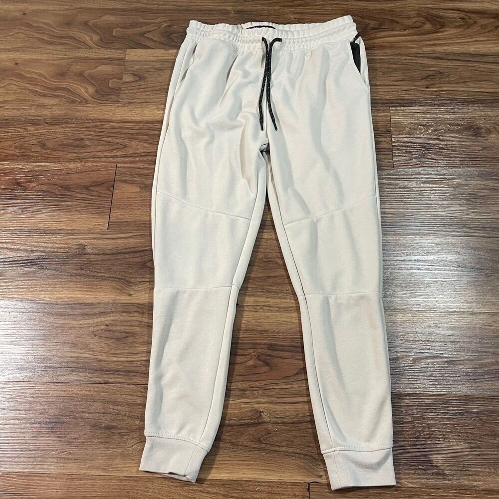 BKLYN Athletics The Jogger Tan Sweatpants Mens M Drawstring Elastic Waist Pocket